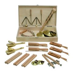 GOLDON 30140 Percussion set 4 v leseni škatli 32 kosov