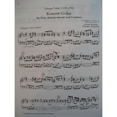 Tartini, G. - CONCERTO a 5 G-dur Nr.1 for flute, strings and continuo