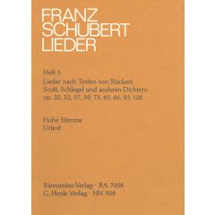 Songs with Lyrics by Rückert, Scott, Schlegel and other Poets